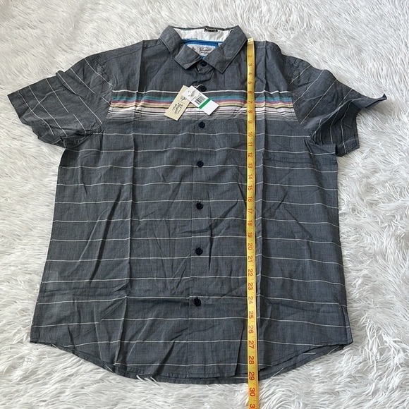 PENGUIN by Munsingwear Shirt Striped Button Down Dark Sapphire size Large - Picture 5 of 10